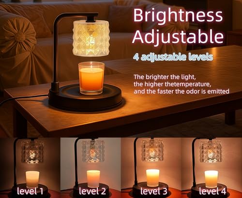 ZOOUS Candle Warmer Lamp with Timer Dimmer, 4 Brightness Wax Warmer for Jar Candles, Spring Home Decor, Easter Mother's Da...