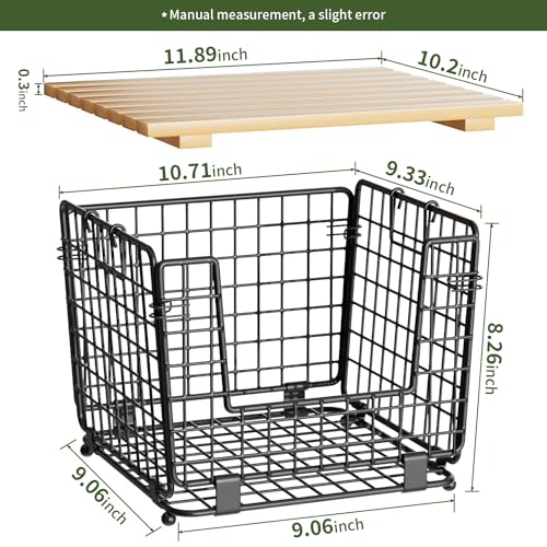Wire Storage Basket for Kitchen Pantry: GGIU Stackable Kitchen Counter Organizers - Wire Organizing Bin for Produce Vegeta...