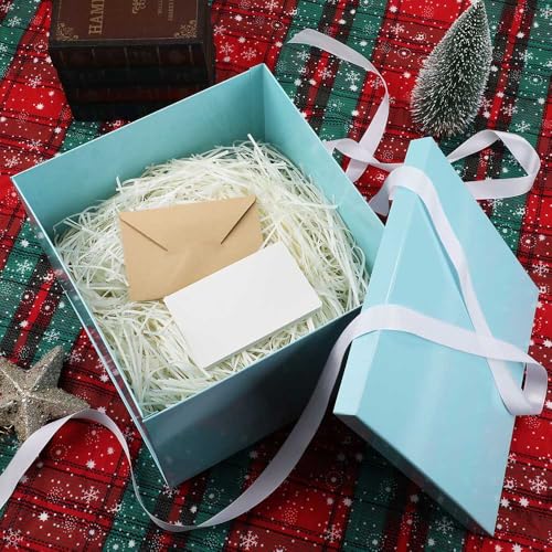 Large Gift Box with Lid 12.5x12.5x10 Inches, Blue Gift Boxes for presents Packaging for Birthdays, Valentine's Day, Christ...