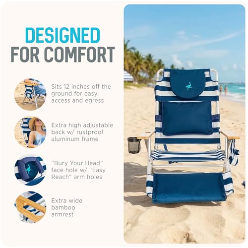 Ostrich the Deluxe 3N1 Lightweight Lawn Beach Reclining Lounge Chair with Footrest, Outdoor Furniture for Patio, Balcony, ...