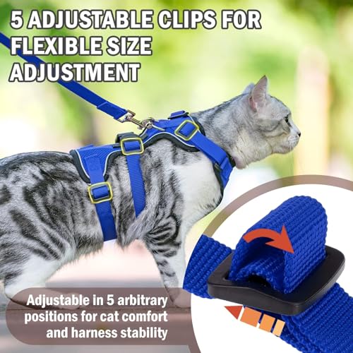 PUPTECK Cat Harness and Leash Set Escape Proof for Walking, Breathable Mash Vest Adjustable Harness for Cats Puppy Small A...