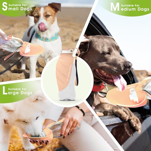 SUPERDESIGN Dog Water Bottle, Portable Dog Water Bottle for Small to Large Dogs, Leak Proof Dog Travel Water Bottle, Small...