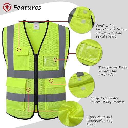 ASIPHITU Reflective Safety Vest for Men Women Construction Vest Meet ANSI/ISEA Standard