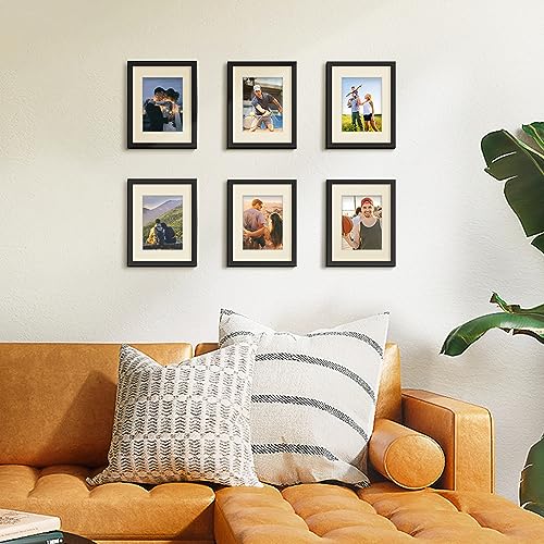 upsimples 8.5x11 Picture Frame Set of 10, Display Pictures 6x8 with Mat or 8.5x11 Without, Multi Photo Frames Collage for ...