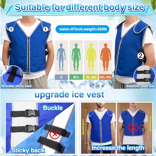 Cooling Vest With 20pcs Ice Packs for Men Women - Cold Vest Adjustable Cool Jacket for Working Outdoor