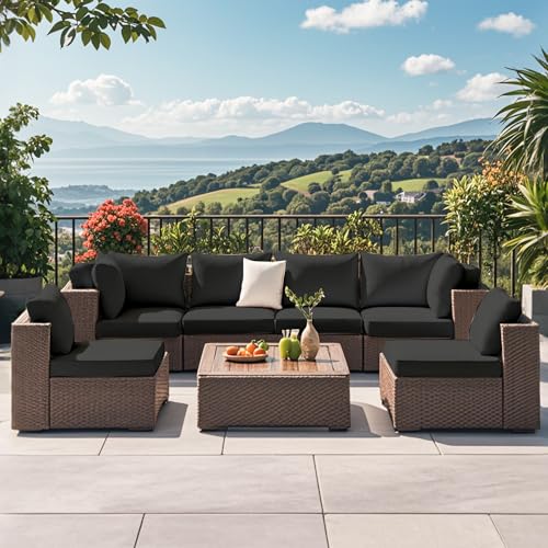 GALYEJIA 8 Pcs Outdoor Cushion Covers Patio Cushion Covers Cushion Covers for Outdoor Furniture Stretch Patio Cushion Cove...