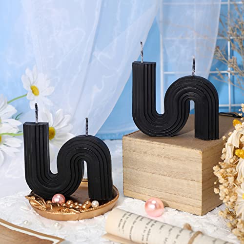 Tondiamo 2 Pcs Aesthetic Candles Twist Shaped Aesthetic Candles Cool S Shape Minimalist Geometric Shaped Soy Wax Scented A...