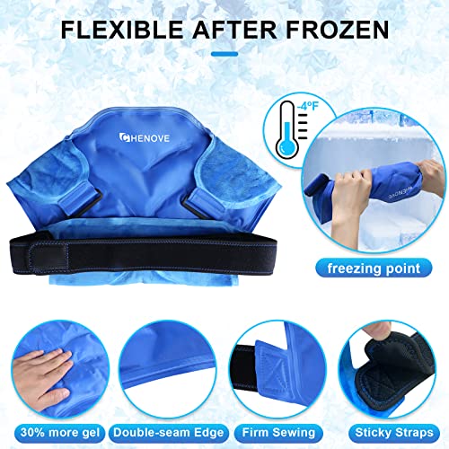 Chenove Ice Pack for Shoulders Upper Back with Strap, Neck and Shoulder Ice Pack Wrap Rotator Cuff Gel Reusable with Cold ...