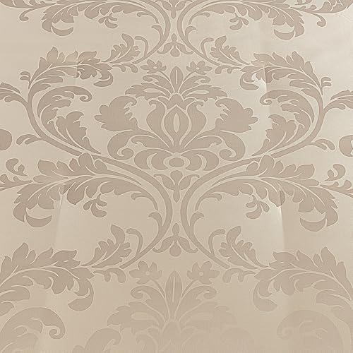 Chezmoi Collection Royale 7-Piece Jacquard Floral Comforter Set, Oversized King, Champagne