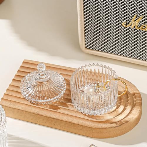 Birthday Gifts For Women Vanity Bathroom Organizer Glass Jars with Lids Candy Dish Aesthetic Room Home Decor Trinket Dish ...