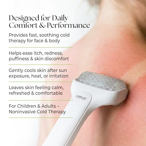 Loma Lux Cool IT! ICE Roller – Multi-Purpose Face & Body Cold Therapy for Skin Itch, Puffiness, Eczema, Minor Burns & Sunb...