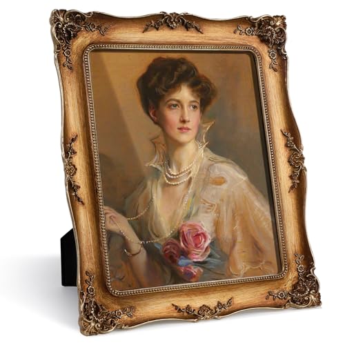 Hioniir 8x10 Resin Picture Frames Embossed Vines Design Photo Frame with Easel & Hook Picture Hanging Kit with Glass Front...