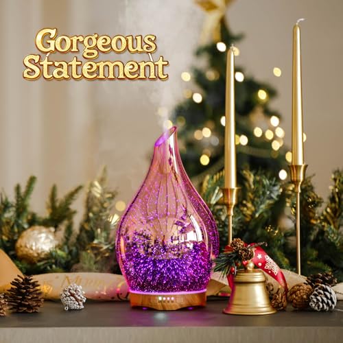 Porseme 280ML Essential Oil Diffuser, Aroma Ultrasonic Humidifier with Remote Control, BPA Free, Auto Shut-Off, Timer Setting