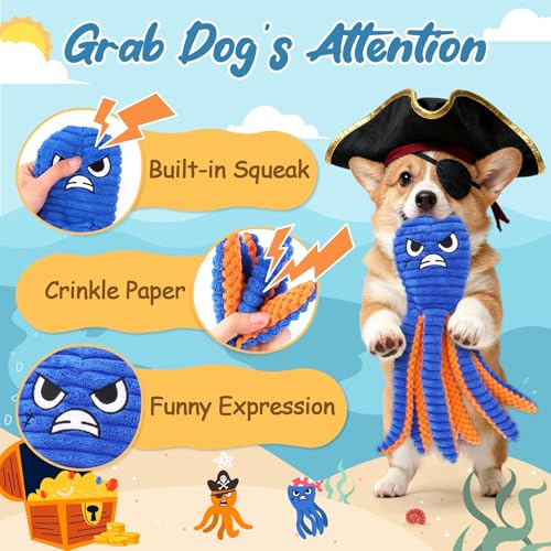 Zeaxuie Dog Toys for Aggressive Chewers, 2 Pack No Stuffing Dog Toys for Teething, Squeaky Chew Toy to Keep Them Busy for ...