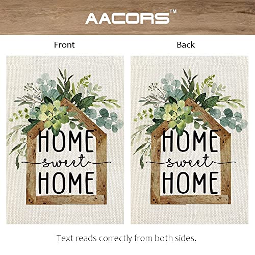 AACORS Eucalyptus Garden Flag 12×18 Inchl Floral Home Sweet Home Decorative Double Sided Holiday Farmhouse Seasonal Outsid...