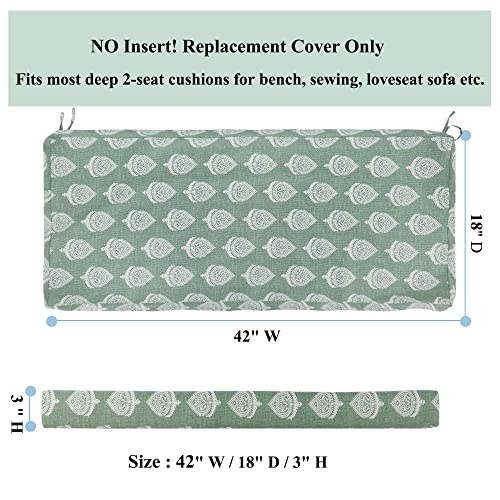 FUNHOME Outdoor Cushion Covers 42" x 18" x 3", No Insert! Patio Covers Replacement for Outdoor Furniture,Water Resistant P...