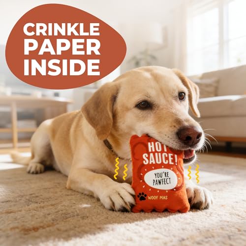 Prime Pets Plush Dog Toys Set, 3 Pack, Crinkle Squeaky Dog Toys, Food Shaped Pet Toy for Small Medium Large Dogs, Stuffed ...