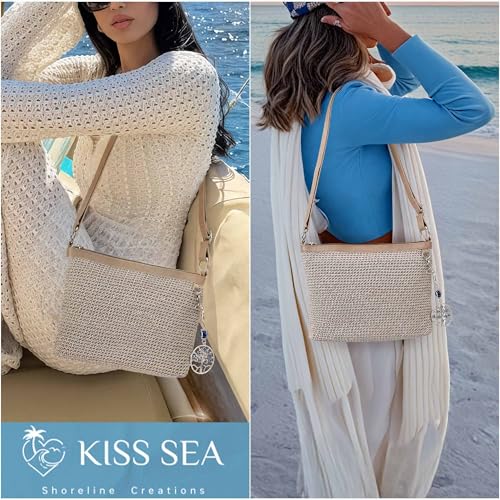 Kiss Sea Crochet Bag for Women Beach Purse for Women Vacation on Spring Summer