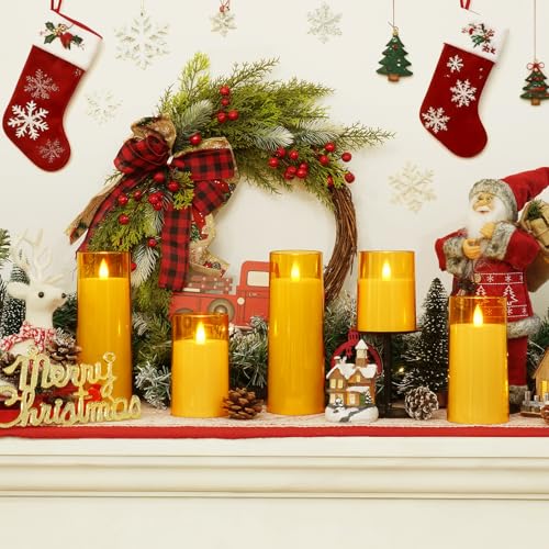 Homemory Realistic Flickering Flameless Candles, Battery Operated Candles with Remote Control and Timer, LED Fake Electric...