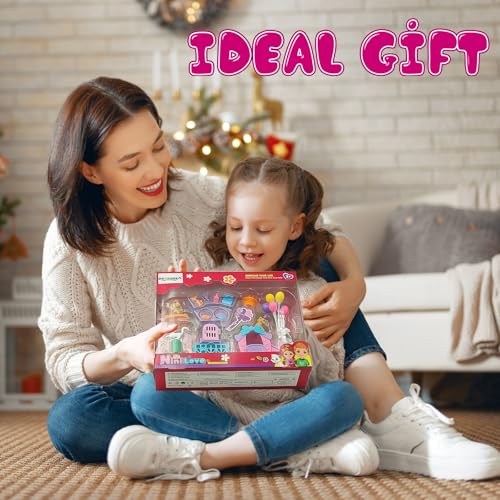 Dolls Accessories Playsets Dog Cat Figures with House Cage Pet Pretend Play Toys for Doll Toddlers 3-5 age 5-7 Girls Kids ...