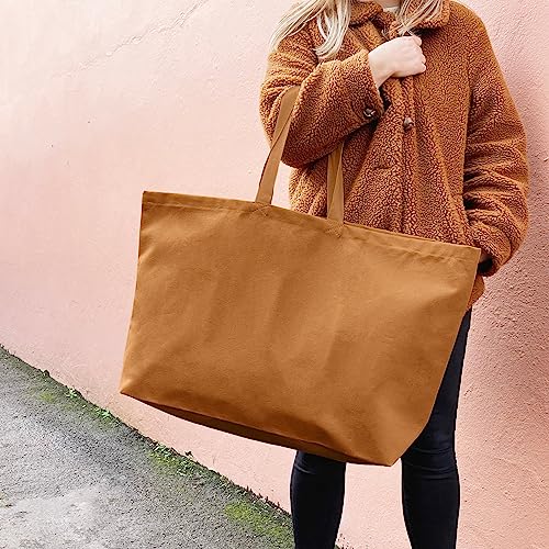 LLYLIU Large Canvas Tote Bag-Extra Big Shopping Beach Totes Bags Reusable Largest Grocery Plain Solid Bag 28"x8"x16"