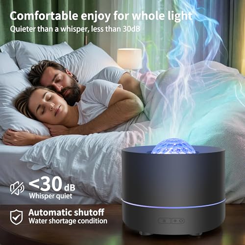 Essential Oil Diffuser, Fire Flame Aromatherapy Diffuser with 7 Colours LED Projection, 200ml Cool Mist Humidifier, Oil Di...
