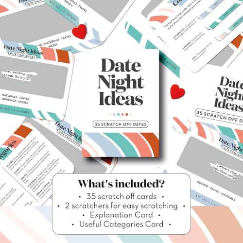 35 Scratch Off Date Night Ideas, Couples Gifts for Him, Her, Girlfriend, Boyfriend, Wife or Husband - Women or Men Anniver...