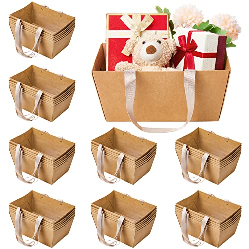 Pinkunn 48 Pcs Basket for Gifts Empty DIY Bulk Party Gift Basket Kit with Handles Market Trays for Packages Wrapping Weddi...