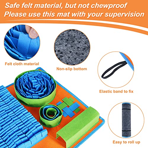 Vivifying Snuffle Mat for Dogs, Interactive Dog Puzzle Toy for Boredom and Mental Stimulation, Enrichment Feeding Game Sni...