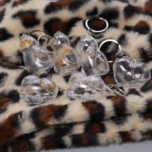 BTYYIHEX 6 Pcs Cat Hair Keepsake Keychains – 2025 New Memorial Capsule Pendants, Fur Holder Bottles for Cat Lovers, Though...