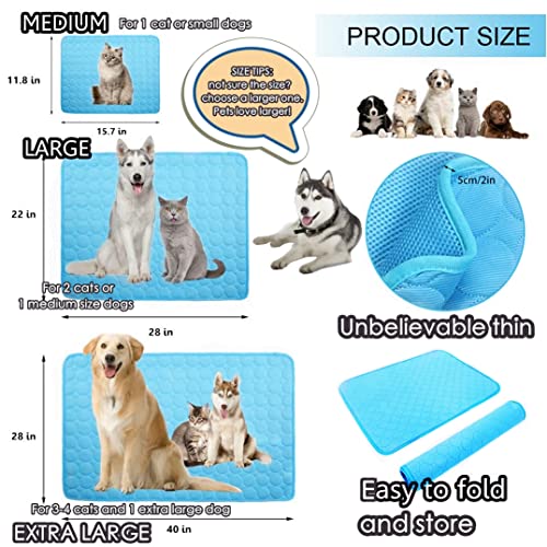 SOMOYA Dog Self Cooling Mat Pet Washable Cooling Pads Blanket Sleeping Kennel Mat,Ice Silk Sleep Mat Pad Non-Toxic Breatha...