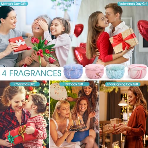 Candle Gifts,Scented Candles Christmas Gift Set for Women, 4 Pack Aromatherapy Candles for Home Scented, Natural Soy Wax C...