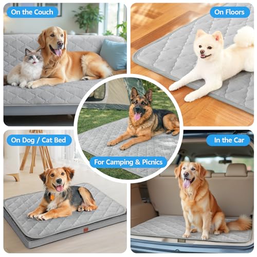 LOOBANI Dog Cooling Mat for Dogs 48"x28"- Dog Cooling Pad Durable, Cool Blanket Machine Washable, Medium Pet Cool Mat for ...