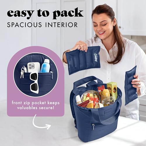 Fit & Fresh Mari Cooler Backpack for Women, Insulated Leakproof Soft Cooler Bag (12 Can), Lunch Tote, Beach Cooler, Lightw...