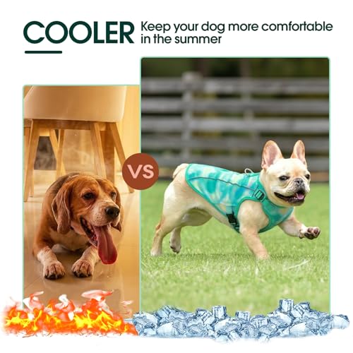 Kuoser Dog Cooling Vest for Dogs, Lightweight Cooling Shirt for Small Medium Large Dogs, Adjustable Pet Cooler Jacket with...