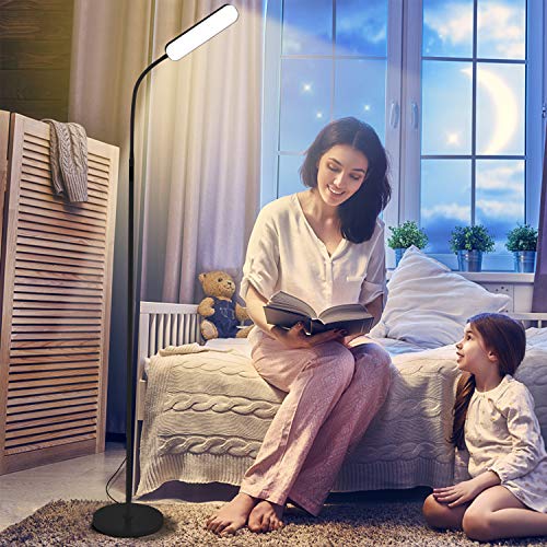 Wio-Mio Floor lamp, 15w/1000lm Bright LED Floor Lamp with Stepless Adjustable 3000K-6000K Colors and Dimmer, Remote and To...