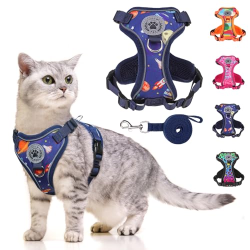 BEAUTYZOO Cat Harness and Leash for Walking, Escape Proof Soft Adjustable Vest Harnesses for Small Cats Kittens, Easy Cont...