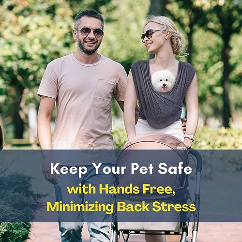 AnccoPlus Dog Carrier for Small Dogs, Front Facing Dog Carrier Sling, Hands Free Cat Sling, Size Adjustable, Reducing Back...