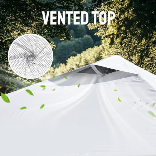 CROWN SHADES 10x10 Pop Up Canopy - Patented Center Lock One Push Instant Outdoor Canopy Beach Tent with STO-N-Go Bag 8 Sta...