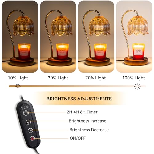 liibodi Candle Warmer Lamp,Electric Warmer,Dimmable,Candle Holders for Home Decor,with Timing Function,with 2 Bulbs,with S...