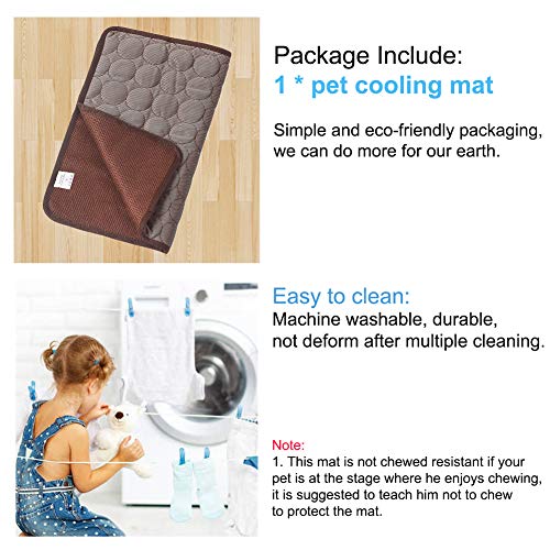 Coppthinktu Cooling Mat for Dogs Summer Dog Pad for Small Medium Large Dogs Cats, Pet Ice Silk Blankets Sleeping Mat, Outd...