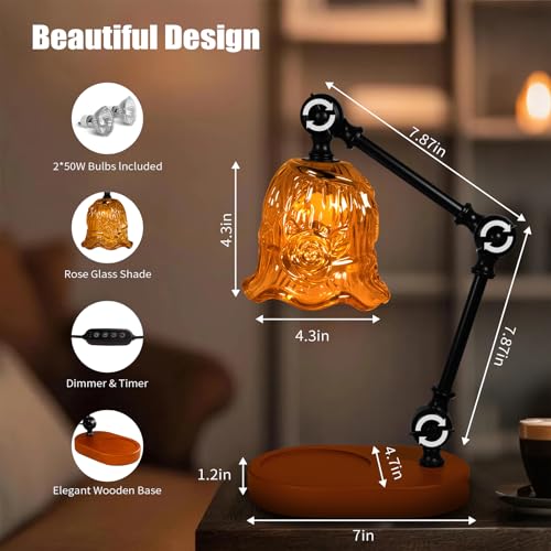 YWYWLED Candle Warmer Lamp, Dimmable Wax Melting Warmer with Adjustable Height, Bedroom Living Room Home Decor, Birthday R...