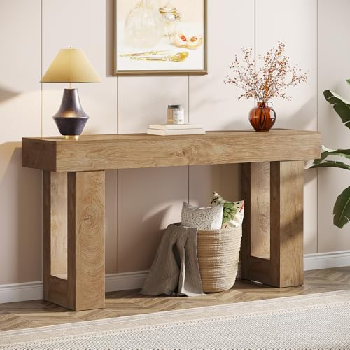 Tribesigns 63-Inch Long Console Table, Wooden Rectangular Sofa Table Behind The Couch, Farmhouse Entryway Table for Entran...