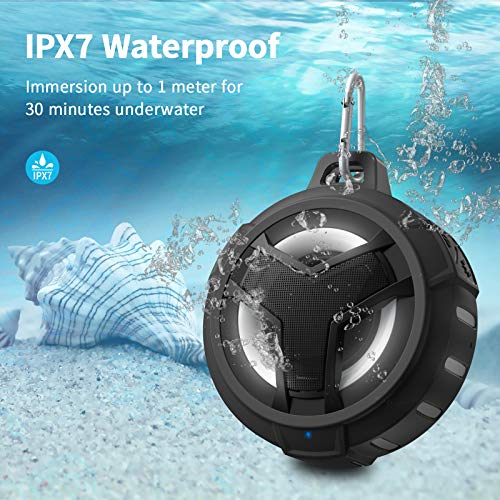 EBODA Bluetooth Shower Speaker, Portable Bluetooth Speakers, IP67 Waterproof Wireless Speaker with LED Light, Floating, 20...