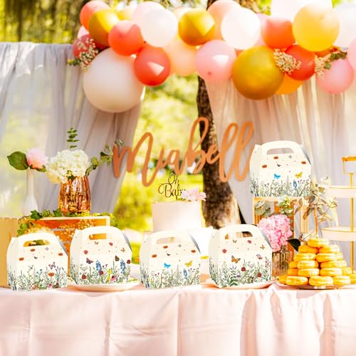 JeVenis Wildflower Party Treat Boxes Flower Party Favor Gift Box forFloral Printed Candy Treat Box Wedding Party Bridal Sh...