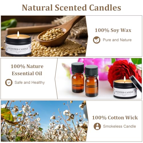 9 Pack Scented Candles Gift for Women and Men, Aromatherapy Candle Set for Home Scented, Small Candle Gift Set Basket for ...