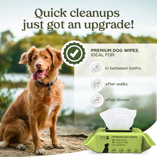 Pawfume Dog Wipes 100 Count, Pet Wipes – Hypoallergenic & Gentle Dog Wipes for Eyes, Face, Butt, and Paws – Cleaning & Deo...