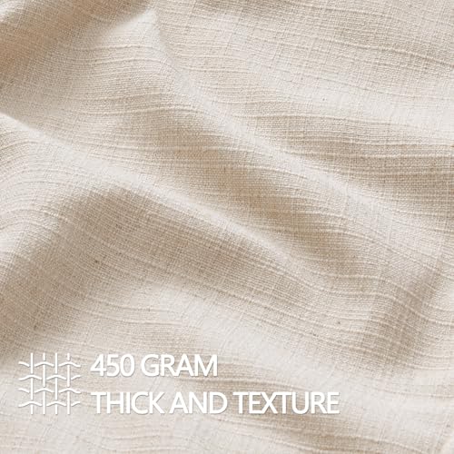 MIULEE Euro Sham Pillow Covers for Bed 26x26, 2 Pack Natural Linen Thick & Textured Decorative Throw Pillow Covers, Neutra...
