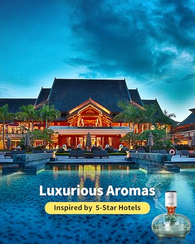 VEDA TINDA SCENT Waterless Diffuser with 12 Pack Hotel Fragrance Oils, Battery Operated Nebulising Diffuser for Home, Luxu...