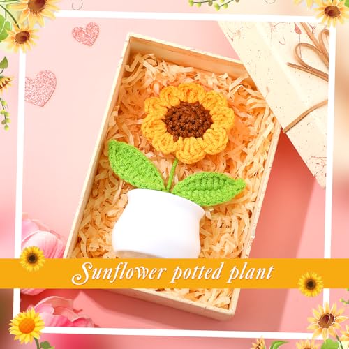 Soaoo 12 Sets Teacher Gifts Crochet Flowers with Thank You for Helping Me Grow Cards Appreciation Gifts for Teachers Cowor...